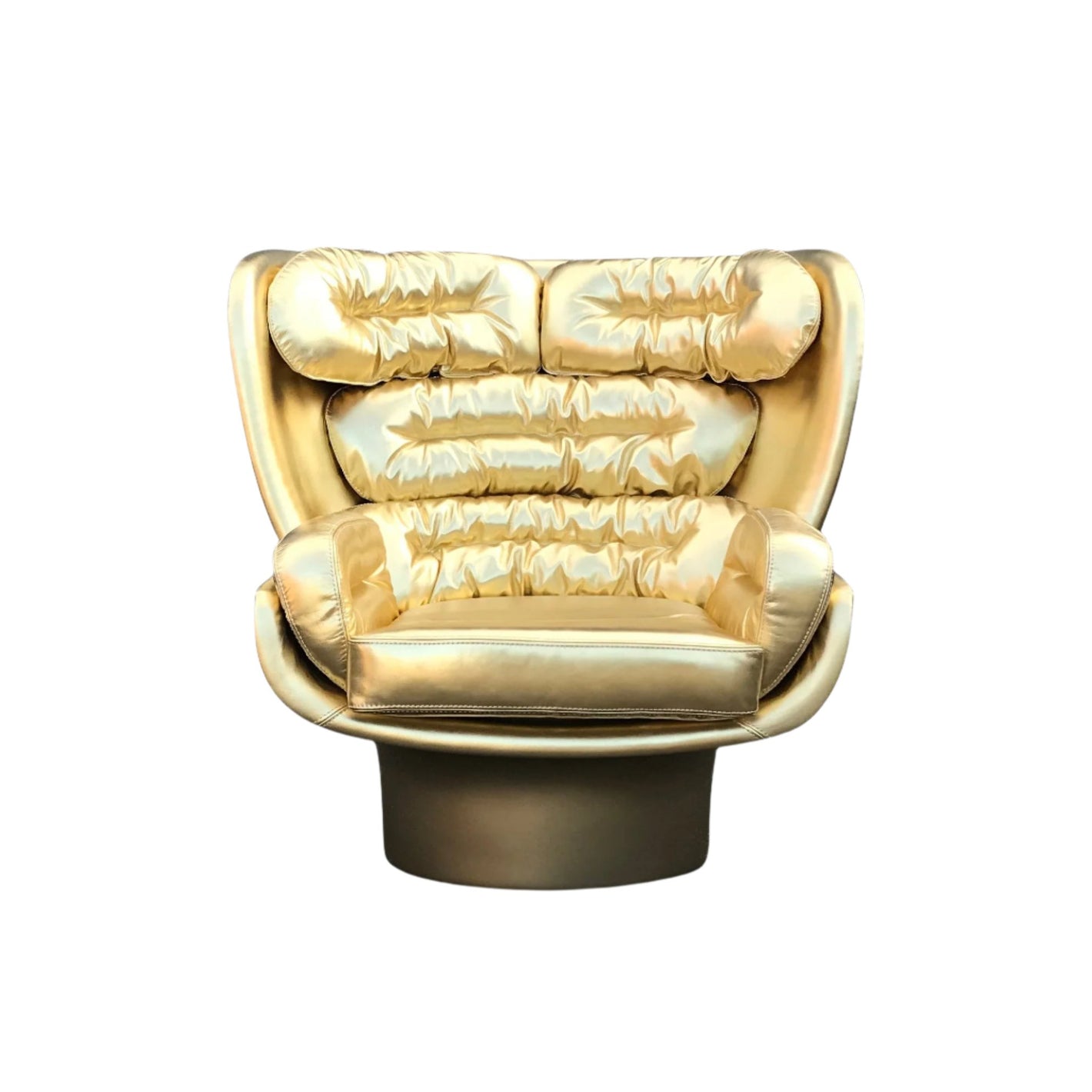 Golden Elda chair by Joe Colombo for Longhi Italy Limited edition 7/20