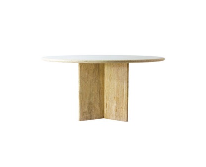 Large Italian travertine dining table, 1970s