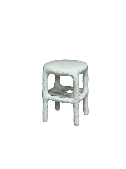 Mint papier-mache table or stool