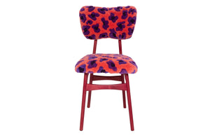 Mid Century Butterfly Chair, Hand Tufting Pink Wool Leopard, Europe, 1960s